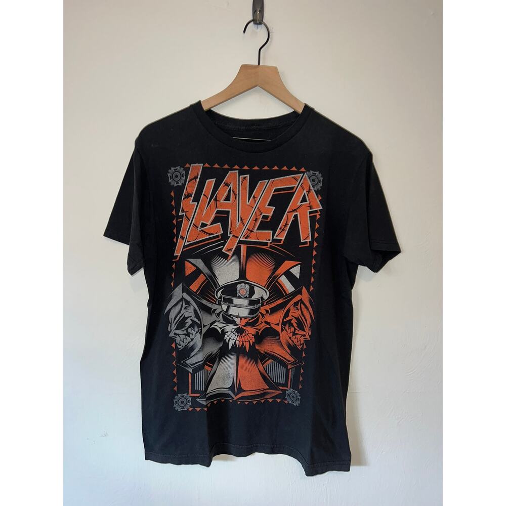 2014 Slayer Metal Rock Band Music Graphic Black Shirt Tee L Large 2010s